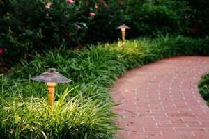 pathway security lighting on Montgomery County home